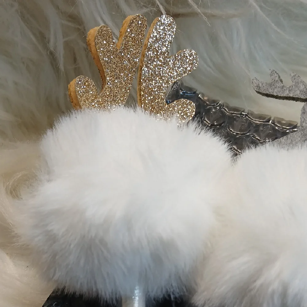 White and Gold Reindeer Antler Pens